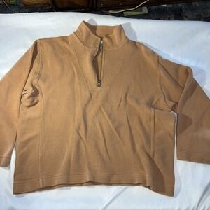Tommy Bahama 1/4 Zip Woman's Sweater Size Xlarge  Stretch Fit‎ Peach So Soft 221